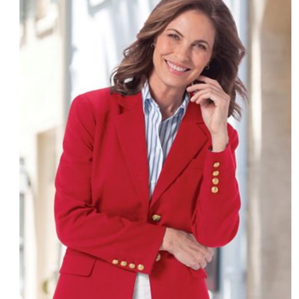 BNWOT 🥂💕 Lauren by Ralph Lauren red blazer 6 gold  buttons